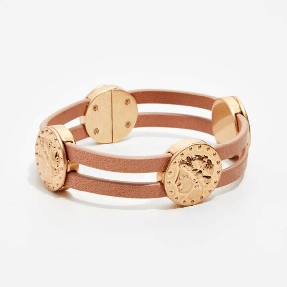Tory Burch Coin Double Wrap Bracelet NWT - Picture 1 of 5